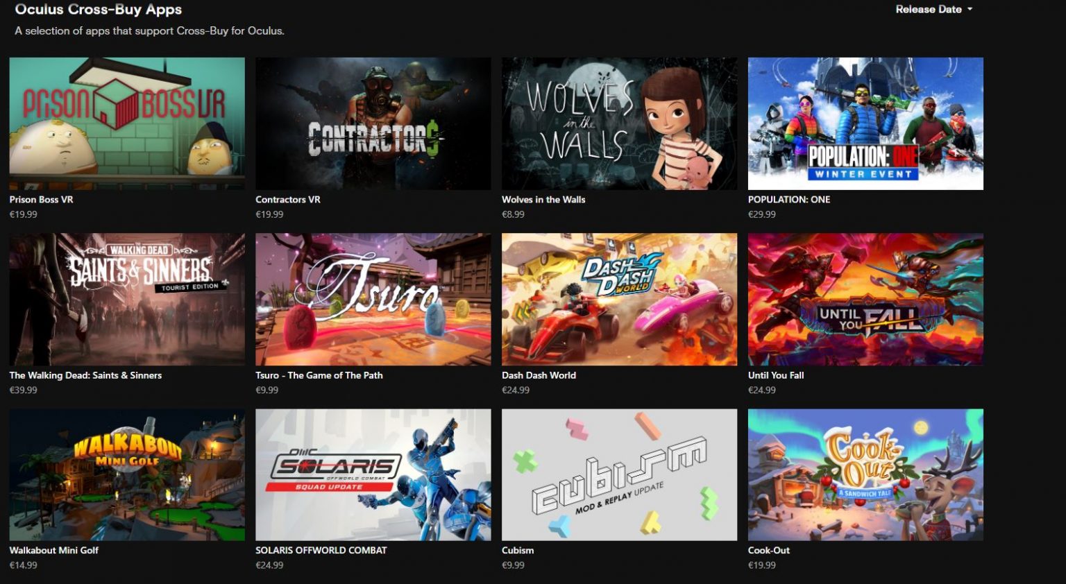 Crossplay, Crossplatform, Crossbuy en Oculus Quest 2
