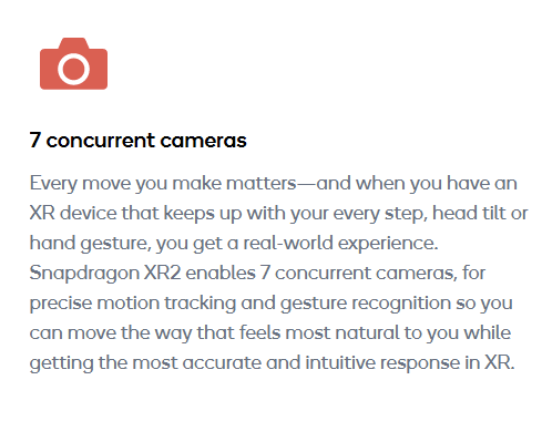 Máximas cámaras admitidas por el Snapdragon XR2