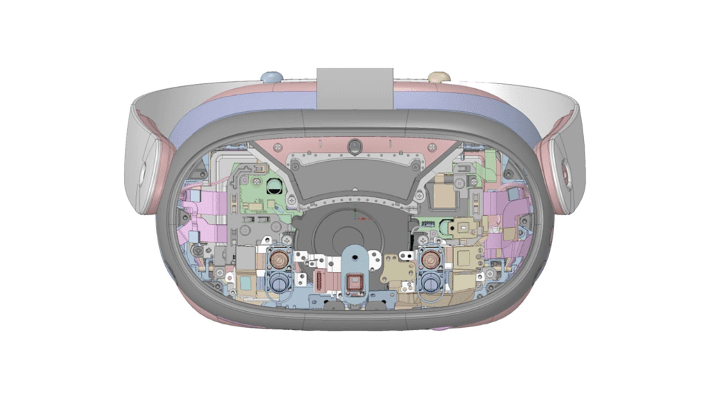 Parte interior del CAD de las Meta Quest 3