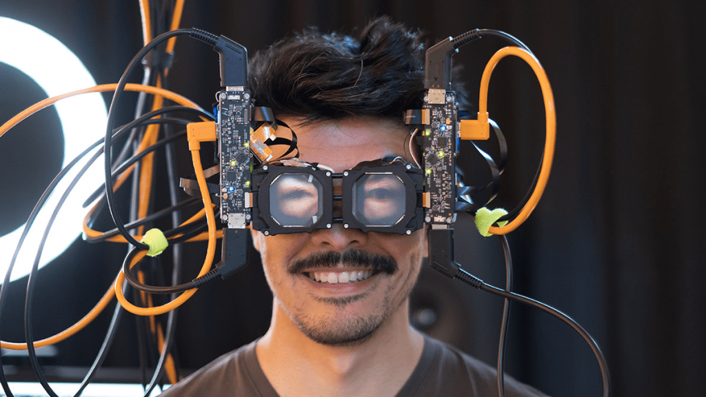 Prototipo de Reality Labs de Meta donde se podría ver los ojos de la persona que tiene puesto el visor