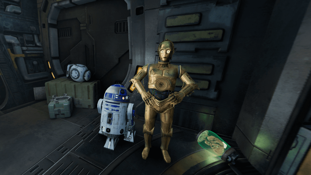 Encontrarte con C3PO y R2D2 es una de las cosas más épicas del Star Wars Tales from the Galaxy's Edge