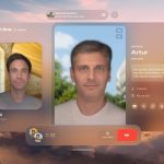 Interfaz de AuraTap con avatares Persona en Apple Vision Pro
